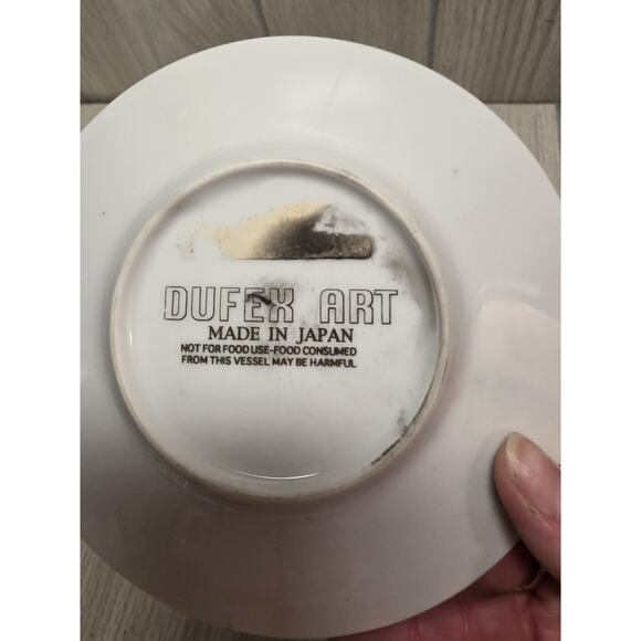 Vtg Duffex Art Nativity Plate Gold Gilt 6" Religious Mary Joseph Jesus Holiday - Picture 3 of 7